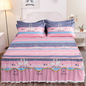 Skirts de lit personnalisés avec jupe de lit assorti en dentelle